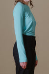 BASERANGE Classic Bamboo Fiber Bamboo Cotton Long Sleeve T-Shirt Collection Round Neck Bottoming Shirt France BAS-TOLS-BL-SP25-LSS Turquoise TOLS-BL-000